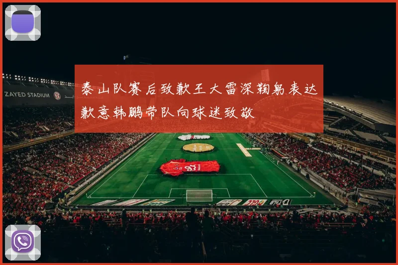 泰山队赛后致歉王大雷深鞠躬表达歉意韩鹏带队向球迷致敬